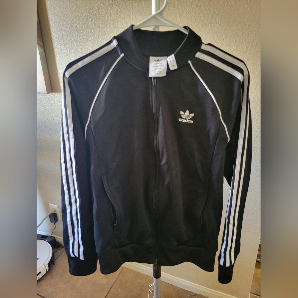 Adidas tracksuit jacket size men's medium black